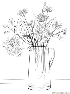 flower sketches how to draw a bouquet of flowers