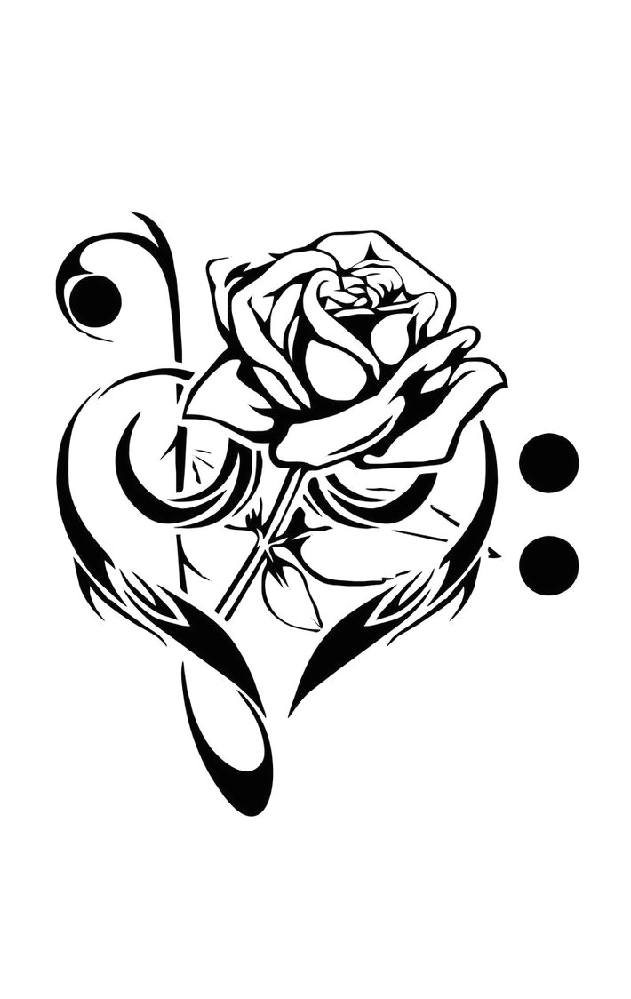 cool music heart tattoos drawings clipart library