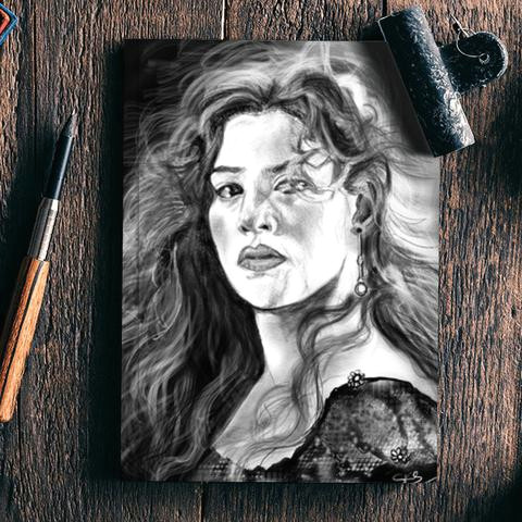 kate winslet rose titanic notebook artist draw on demand