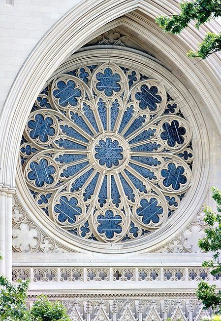 national cathedral washington dc rose window from the exterior of the cathedral