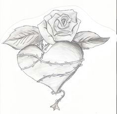 heart drawings heart wrapped around rose by feeohnah on deviantart tattoo design drawings