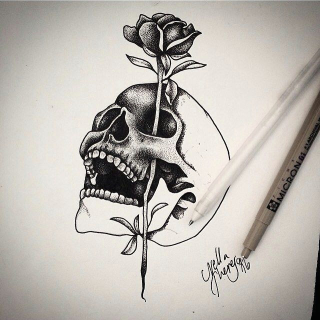 skull rose