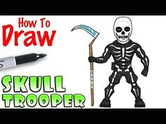 how to draw skull trooper fortnite