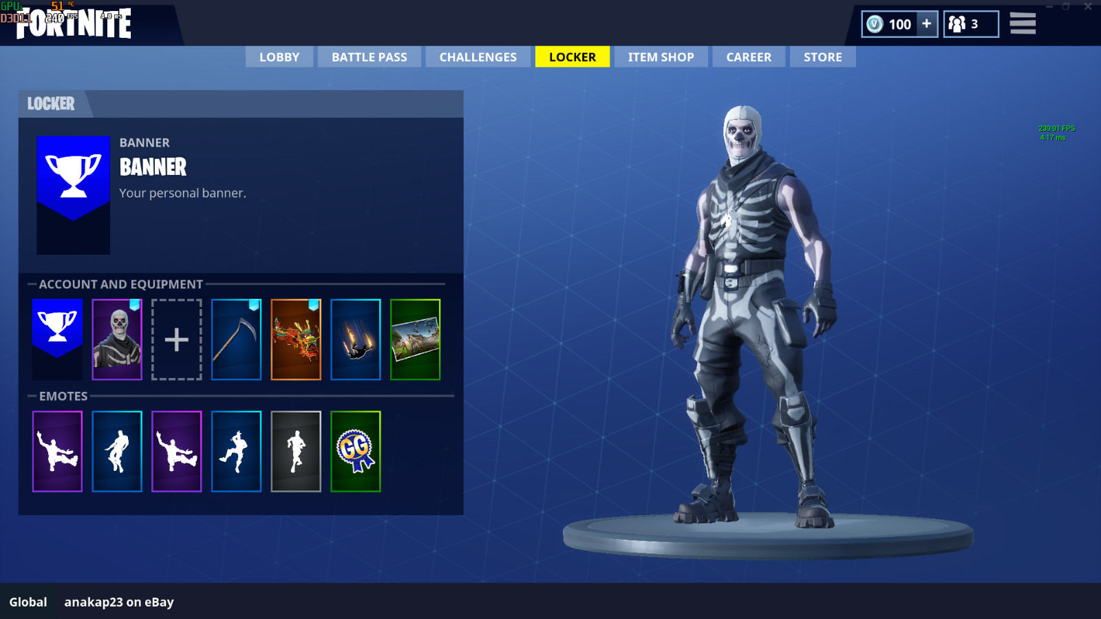 fortnite account w skull trooper reaper save the world mako 3 39 k d