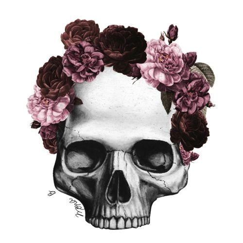 purple flower crown skull