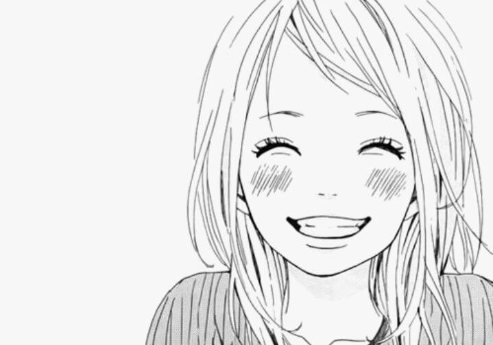 image result for girl smiling line drawing