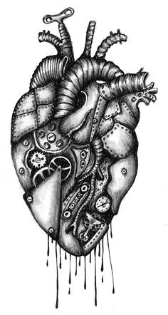 anatomical heart drawing mechanic tattoo heart art mechanical art heart tattoo designs illusion photography chiaroscuro acrylics anatomy art