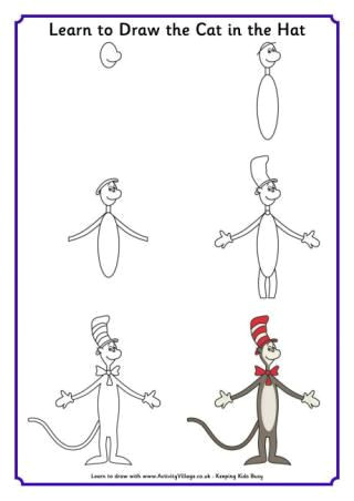 tuesdays learn to draw the cat in the hat grinch lorax thing 2 2