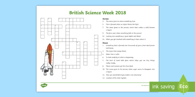 ks2 british science week 2018 crossword exploration discovery investigations prediction and conclusions