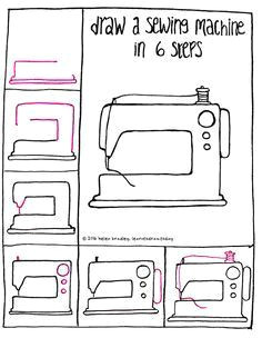 sewing machine 6 step21 kawaii drawings easy drawings doodle drawings doodle art