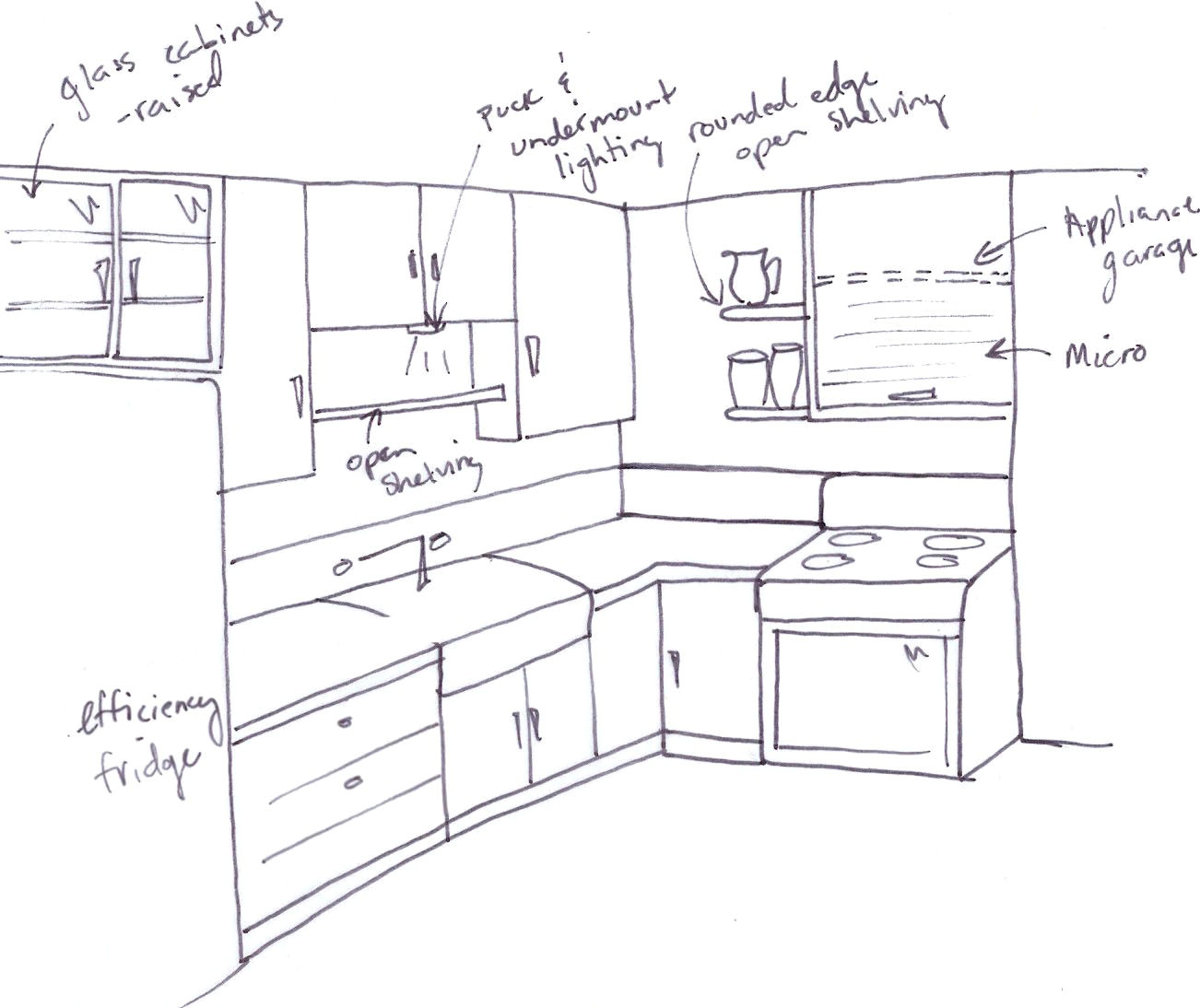 concept layout rough sketch kitchen