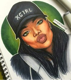 rihanna and art image cartoon art black girl art black women art art