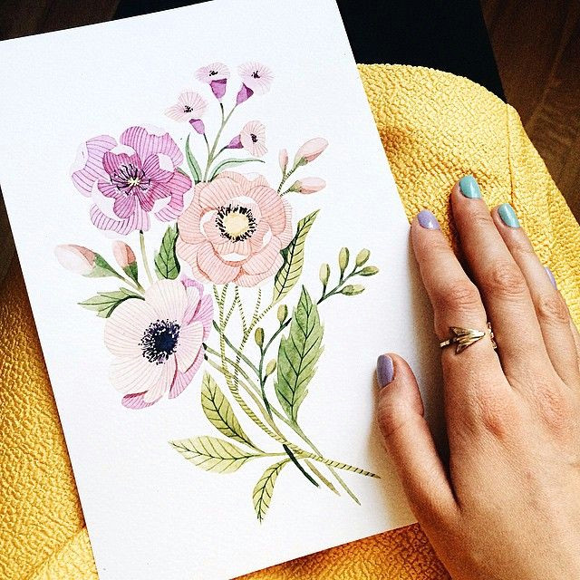 photo from vicky od ig watercolor sketch watercolor illustration watercolor flowers