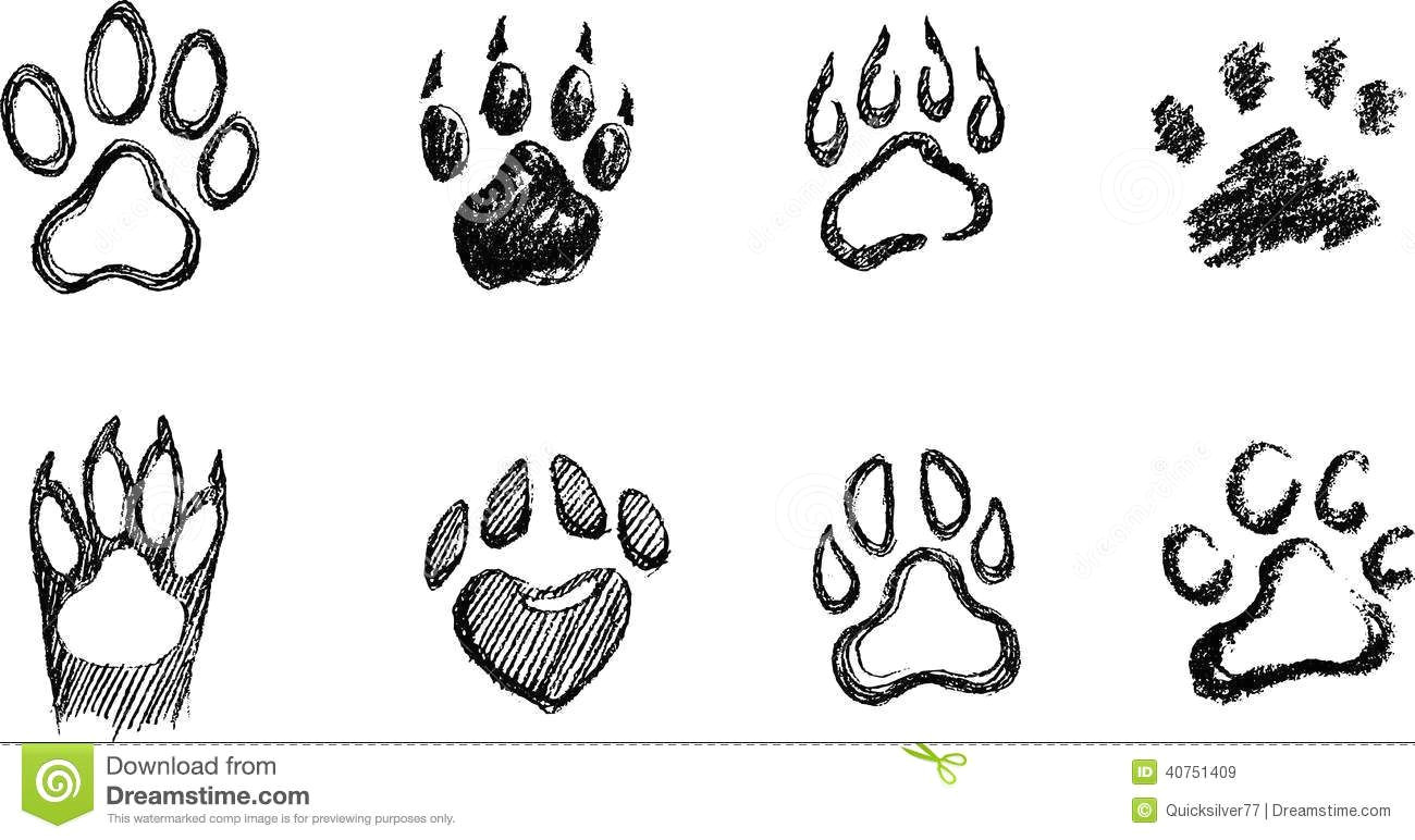 draw a dog paw print how to draw a paw