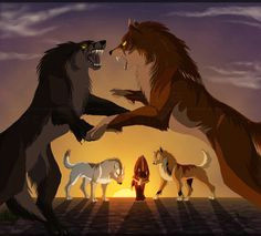 anime wolf fight