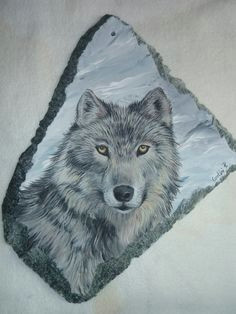 rock hunting painting wolves rocks painting art bad wolf stones