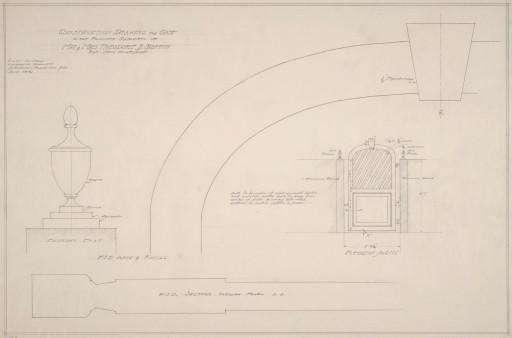 construction drawing for gate in the flower garden od mr and mrs theodore b griffith