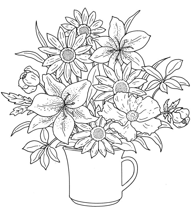 colouring in page answers for samples from floral beauty coloring book via dover publications s