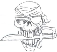 how to draw a pirate skull