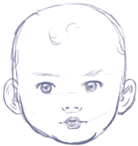 step finished baby how to draw a babys face head with step by step drawing instructions