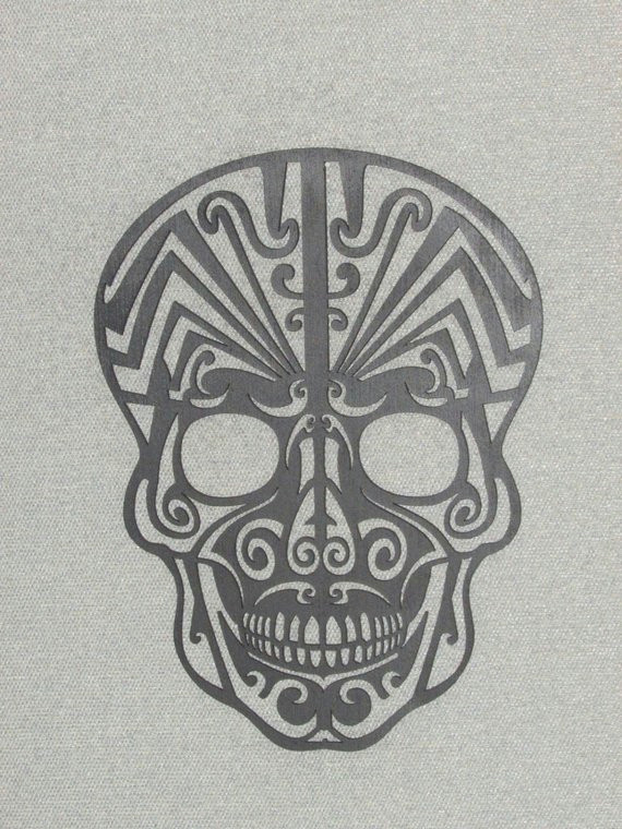 12 wood sugar skull day of the dead man cave wall decor tattoo rat rod