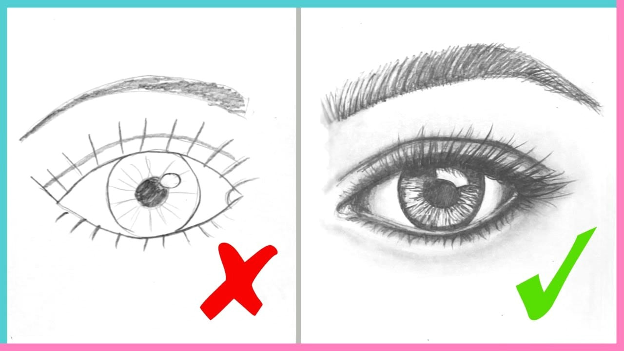 dos don ts how to draw realistic eyes easy step by step