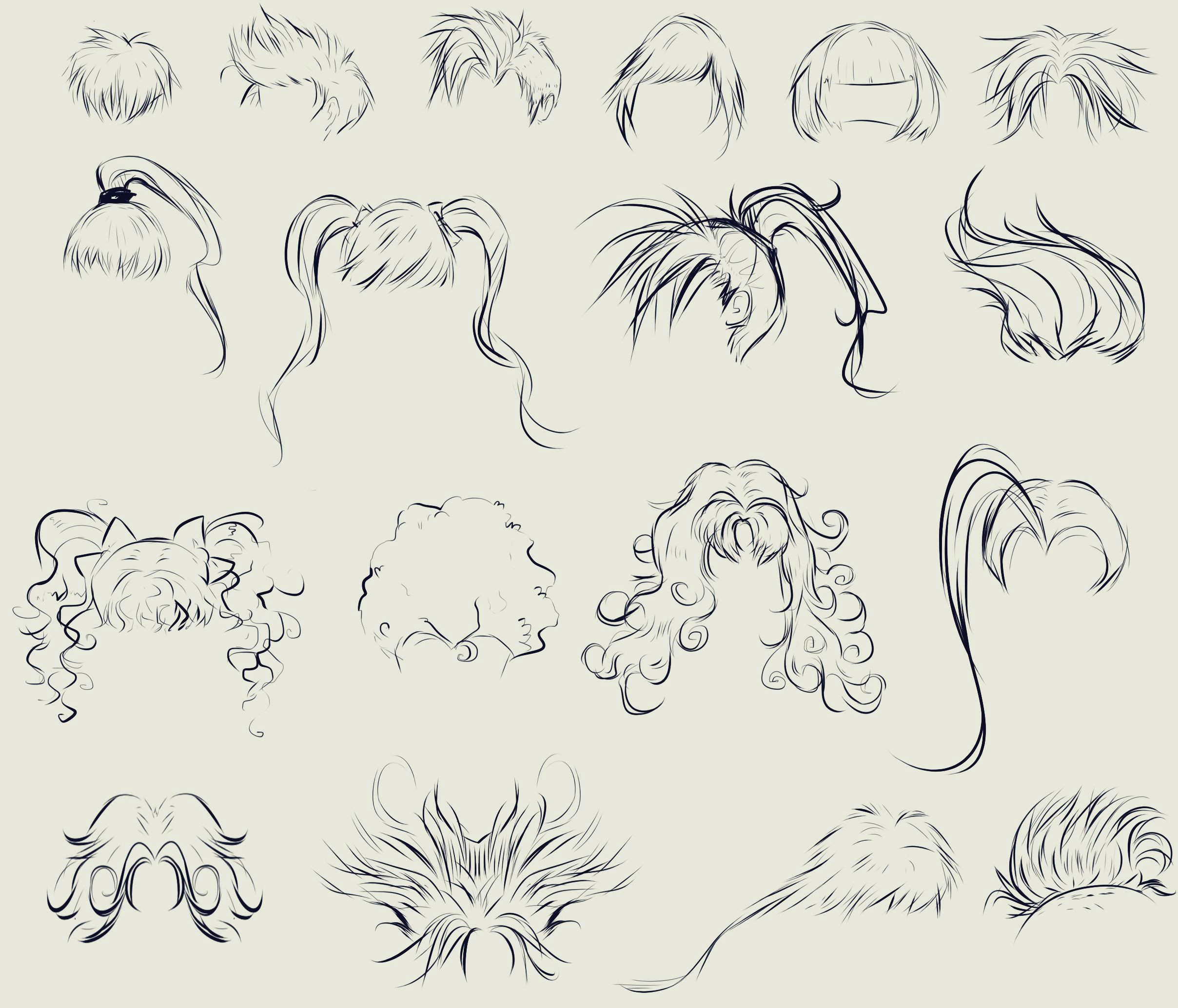 this anime hair reference sheet by ryky is all you need to get those flowy locks looking just right drawing reference anime deviantart