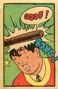 action sound effects bubble speech retro vintage comic book pop art illustration boy bat