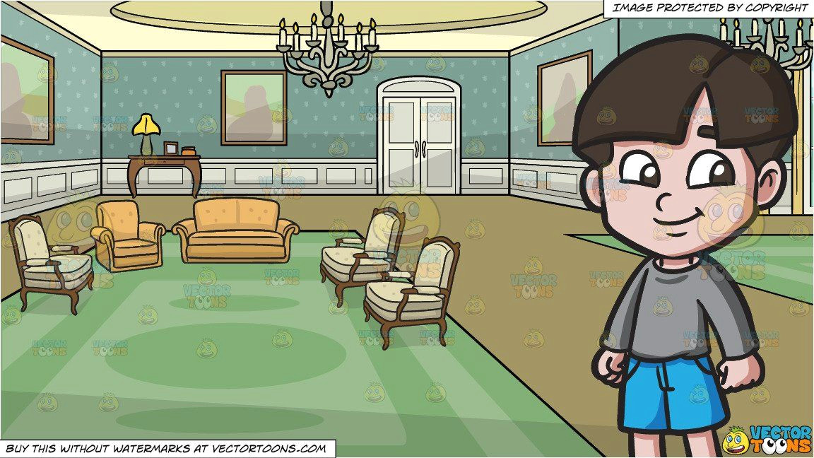 clipart cartoon a happy young boy and a castle drawing room background vendor