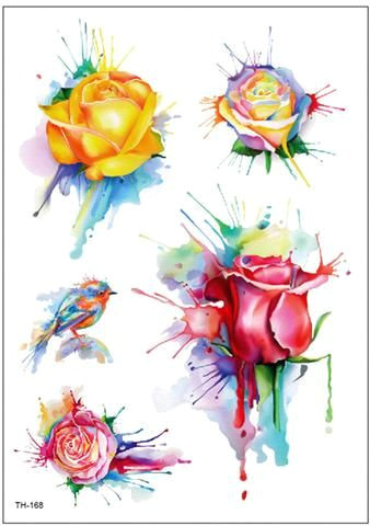 women s unique small melting rose rib tattoo ideas for teen girls colorful rainbow watercolor splat side tat arco iris rosa costilla tatuaje ideas para