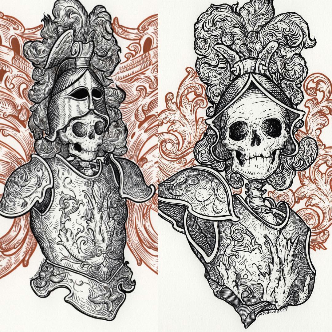 the detailed art of j m dragunas santa muerte new wallpaper macabre skeletons