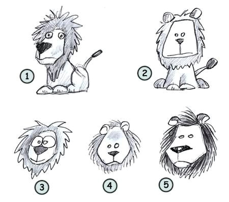 how to draw a cartoon lion step 4