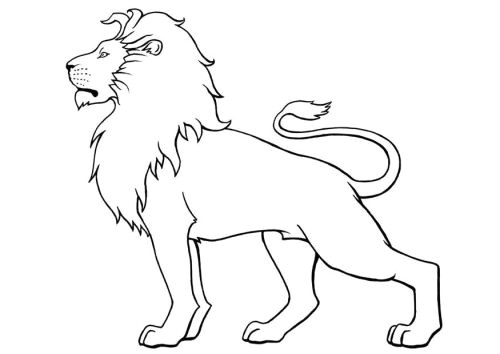 the outline of a lion with a quote or something going through it