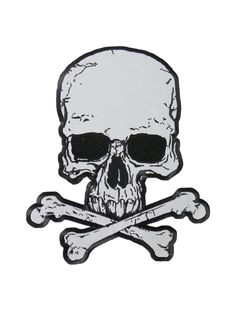 reflective skull and crossbones patch 3 x 4