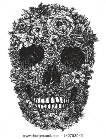 Drawing Skull and Flower Hand Drawn Skull Made Of Flowers by Tairy Greene Via Shutterstock