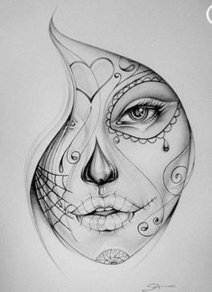 drawing idea more tattooideas sugar skull girl tattoo sugar skull drawings skull face