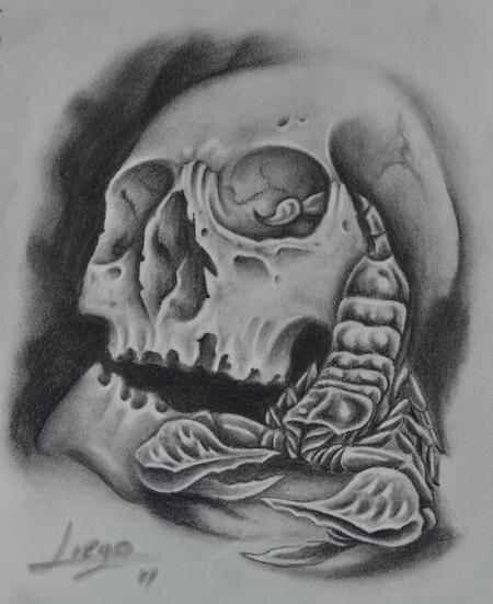 skull and scorpion tattoo