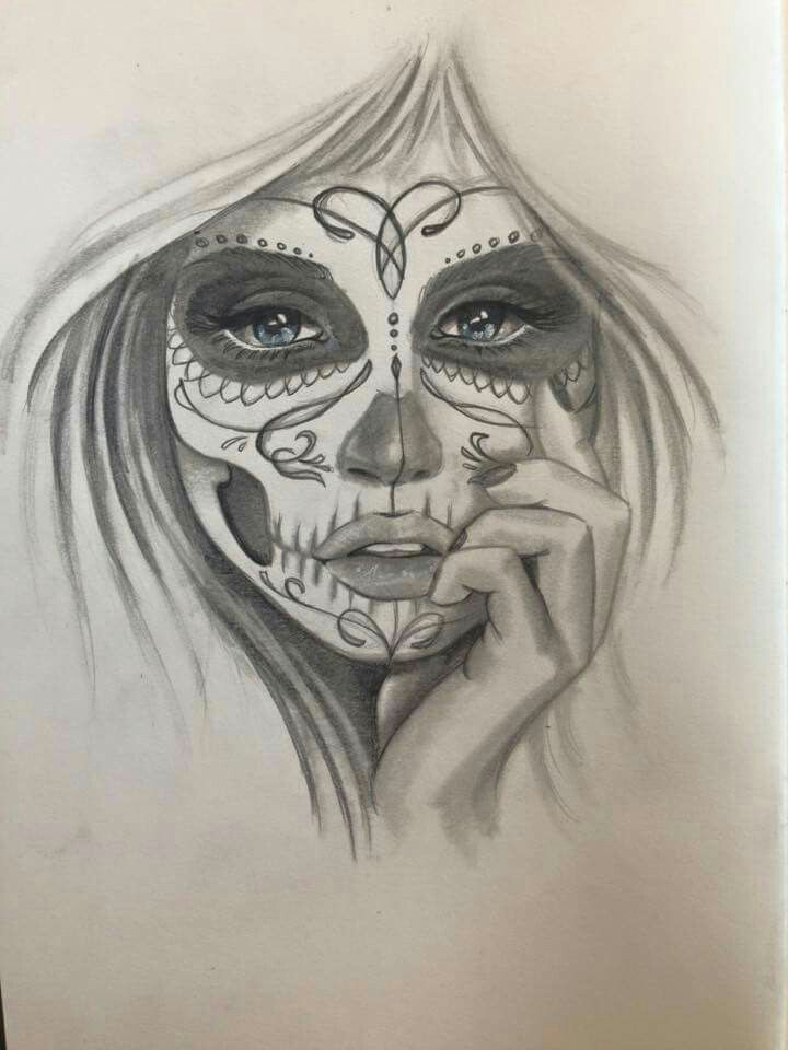 mask face gypsy tattoos girl tattoos sugar skull girl sugar skulls tribal