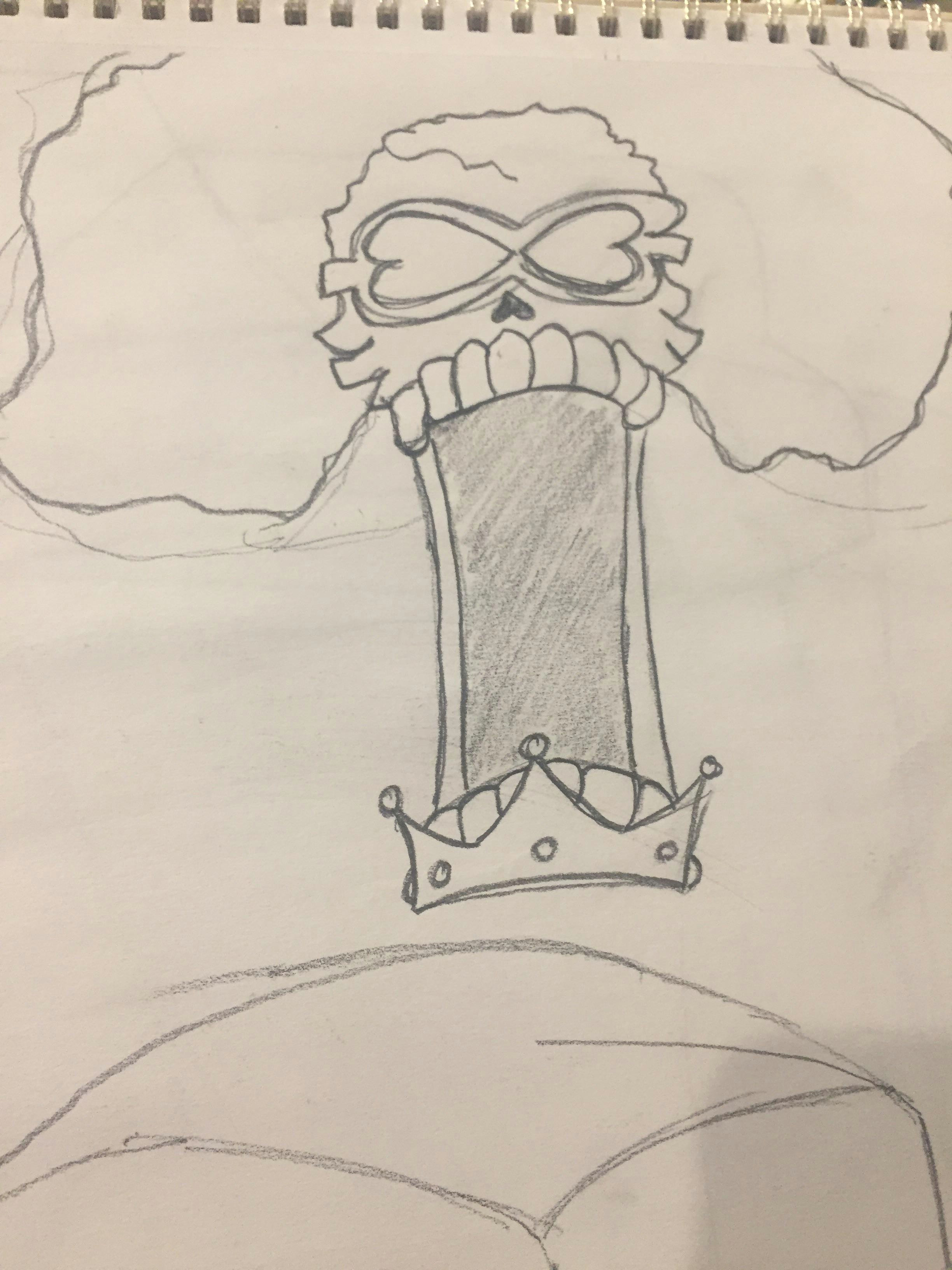 a sketch of my favorite sh done in drawing class i redd it