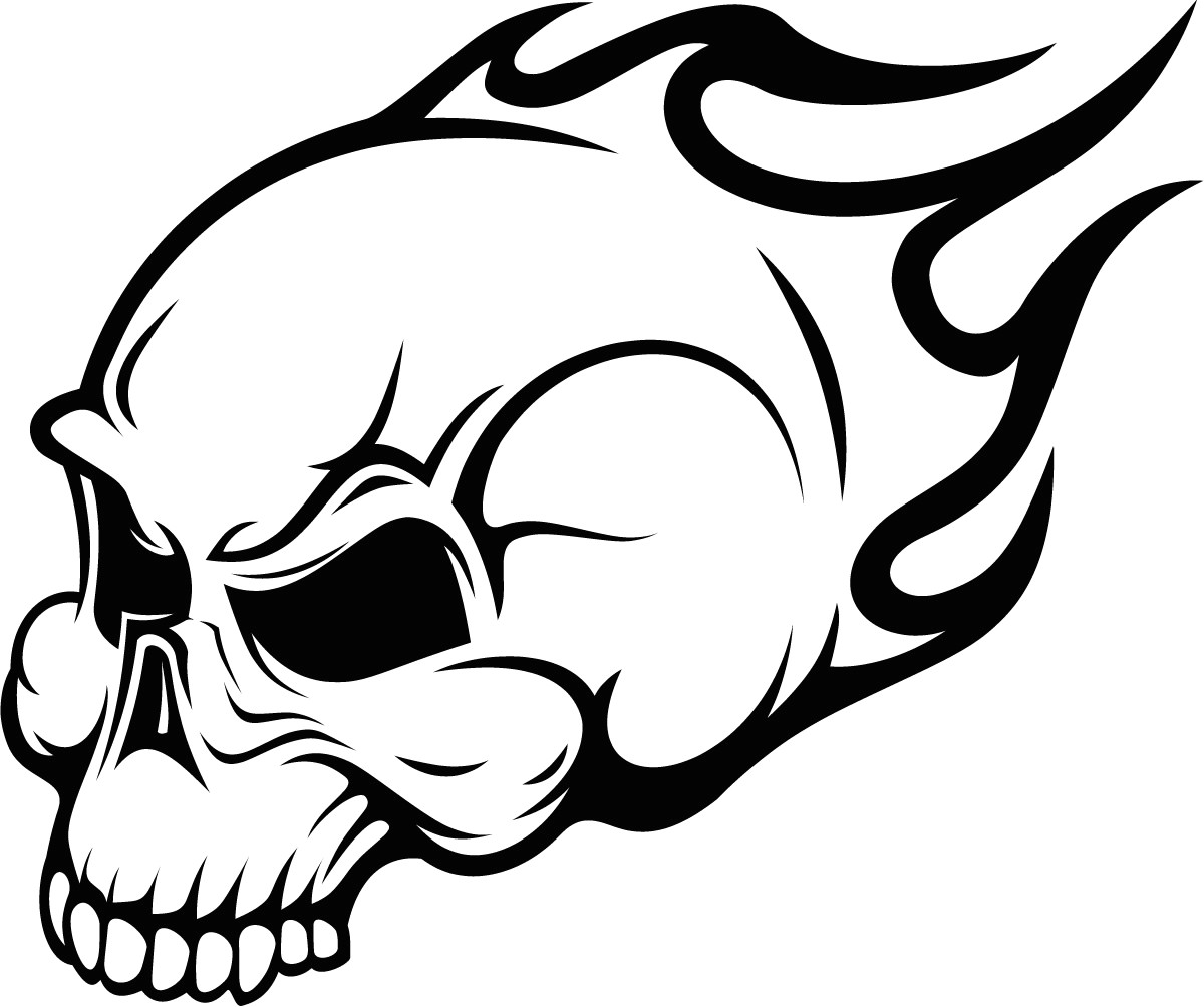 flaming skull wall art sticker image vector clip art online