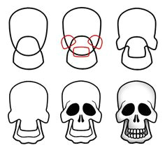 how to draw cartoon skulls