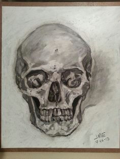 original charcoal skull drawing on wood by jeff eiswerth human skull charcoal drawings painting