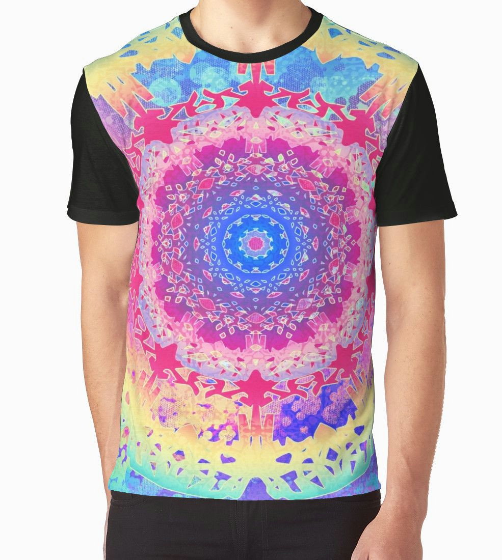 boho hand drawn lyered mandalas with watercolor painting and morroccan pattern textures in rainbow brights also buy this artwork on apparel stickers