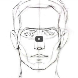 how to draw the head front view