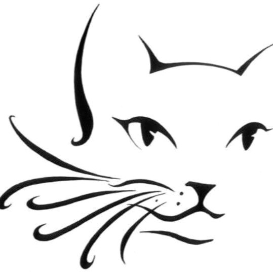 cat outline cheek arm design