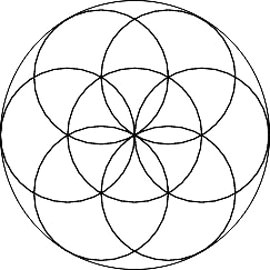 the flower of life left and the seed of life right