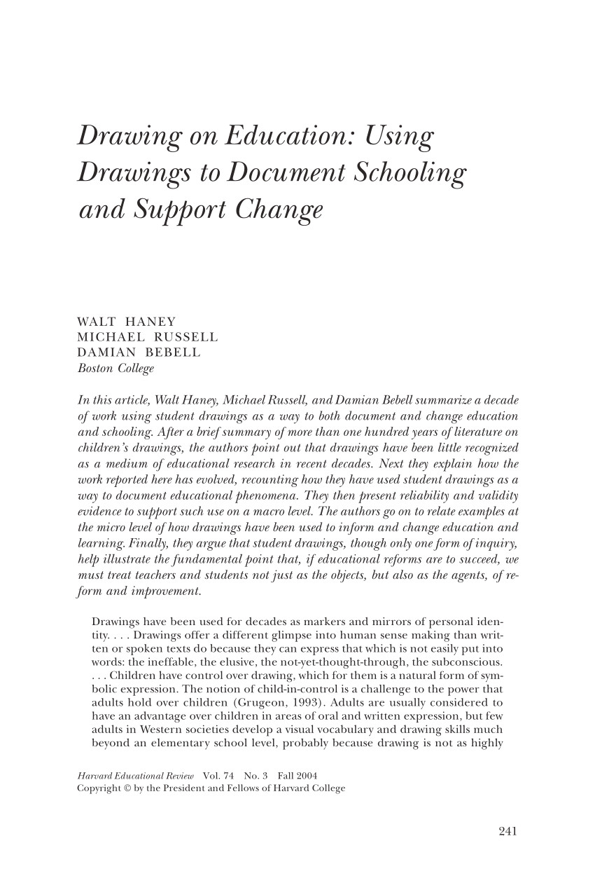 pdf drawing on education using drawings to document schooling and support change