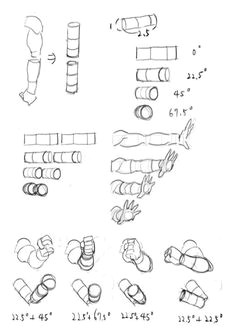 useful drawings to see different ways of drawing arms in different positions some of the sizing of arms are shown by numbers inches this may make it