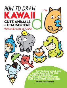 drawing kawaii cute animals characters from lowercase letters 4