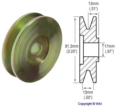 241104 1 groove v belt pulley delco 10si series alternators 13mm belt x 81mm od x 17mm bore